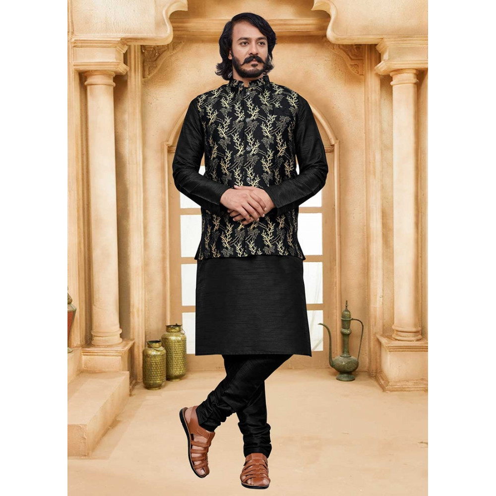 Designer kurta pajama with jacket for mens online shop